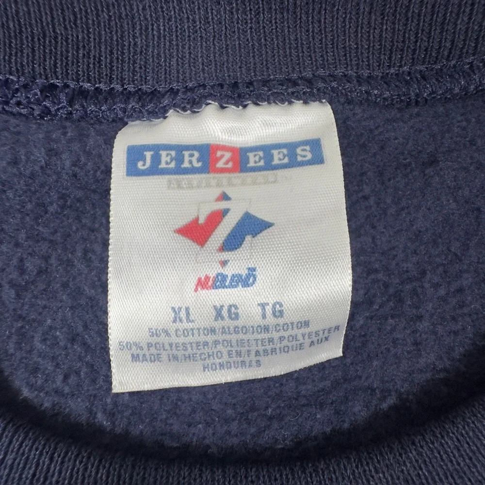 Jerzees Sweatshirt Mens XL Blue NuBlend Crewneck Fleece Pullover Blank